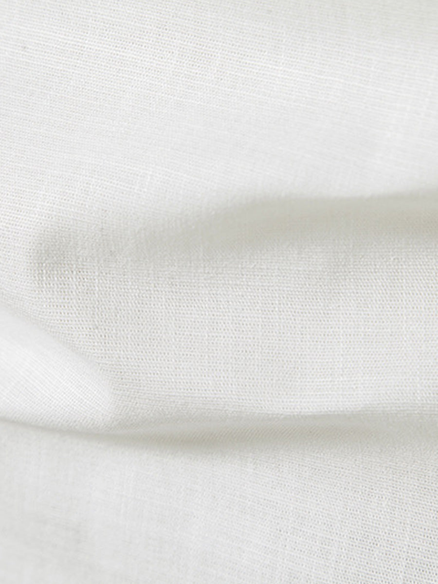 Camicia da uomo a maniche corte in lino tinta unita