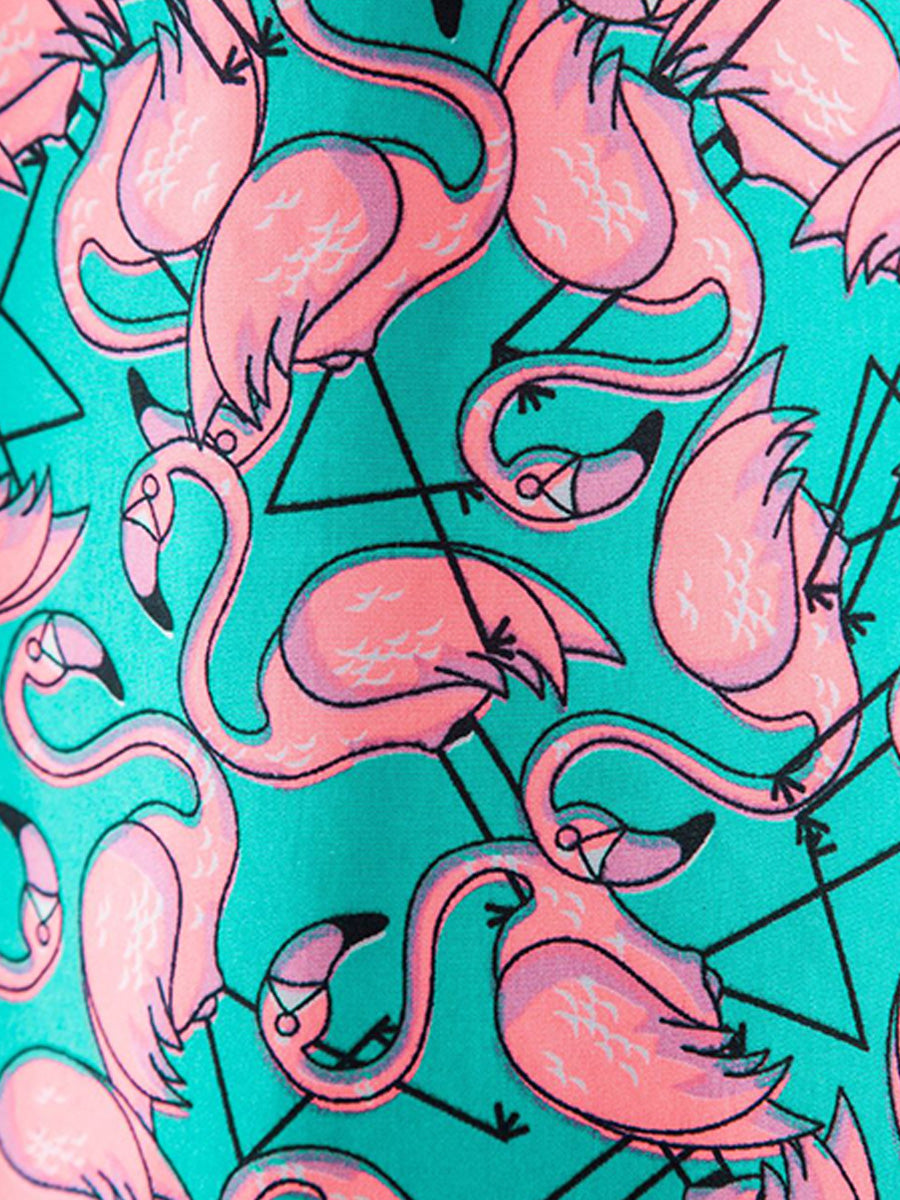 Men's flamingo print short sleeve shirt