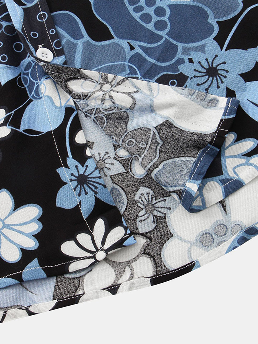 Chemise à manches courtes à fleurs pour hommes