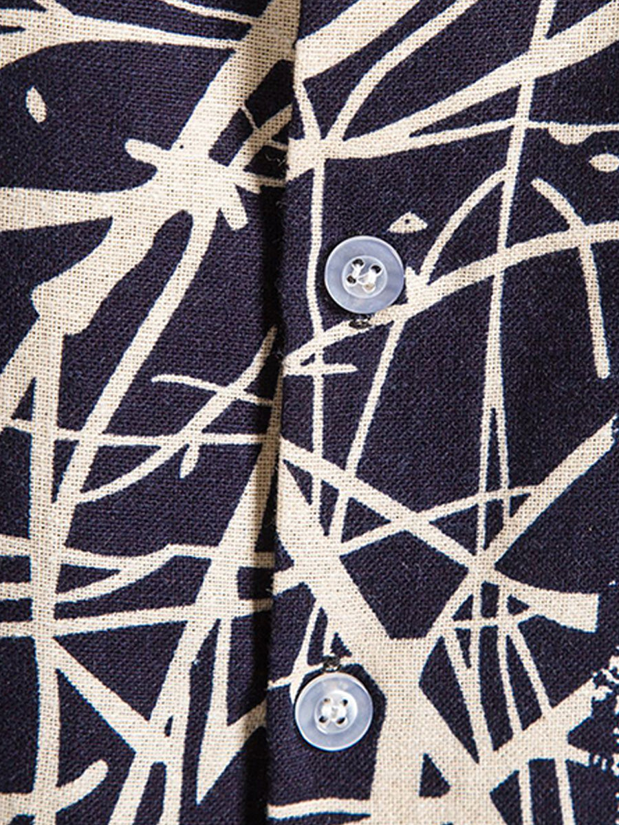 Chemise homme manches courtes imprimé branches