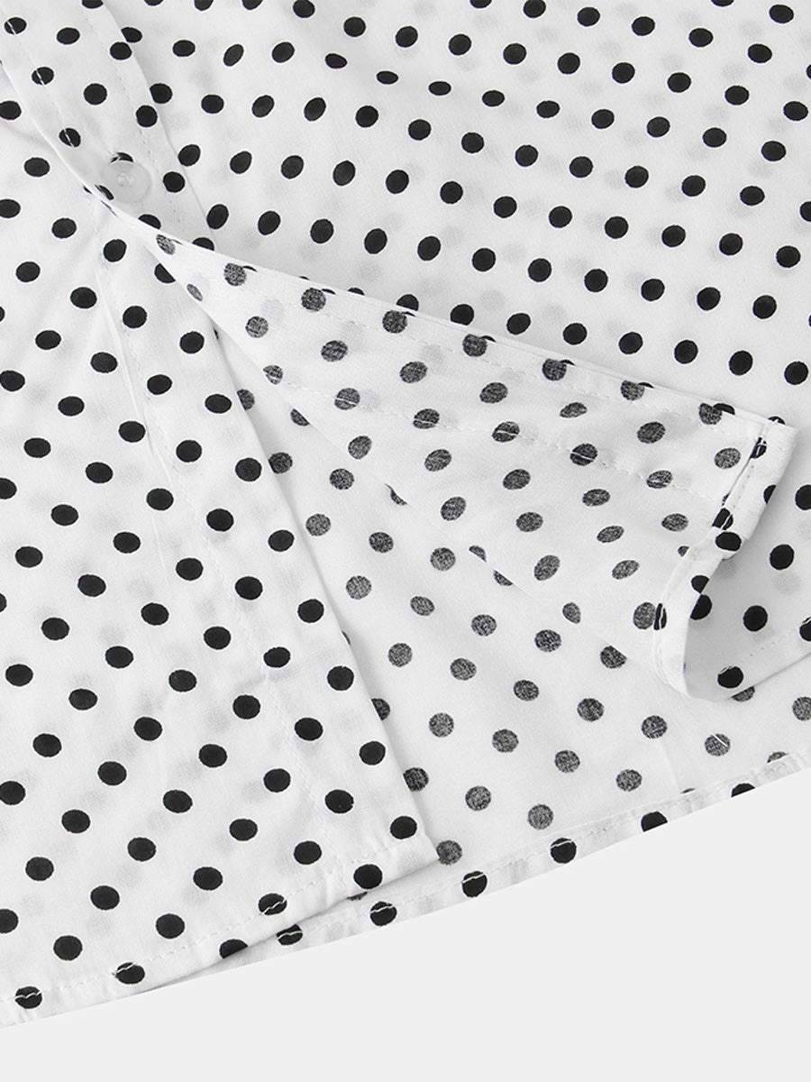 Camicia da uomo a maniche corte a pois