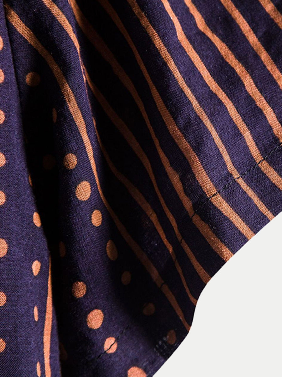 Camicia da uomo a maniche corte con stampa a pois