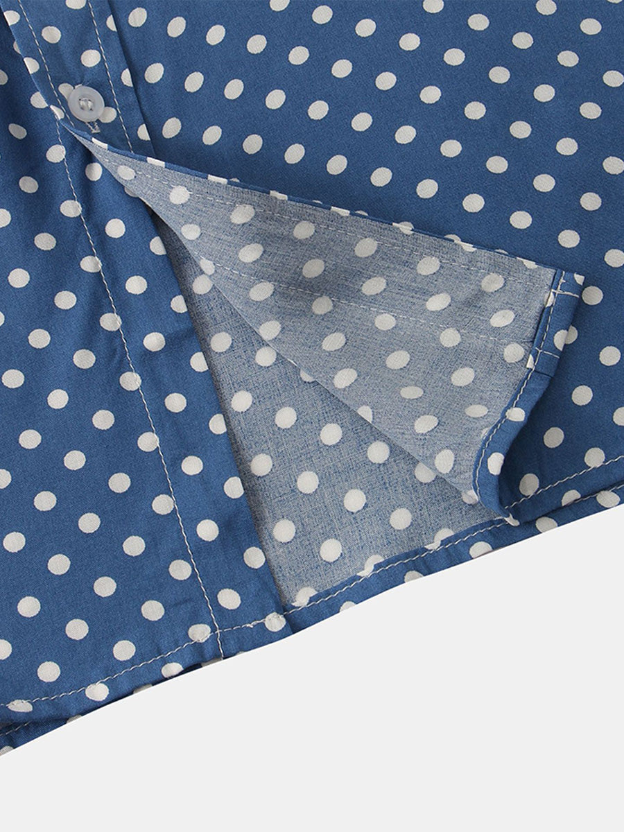Camicia da uomo a maniche corte a pois