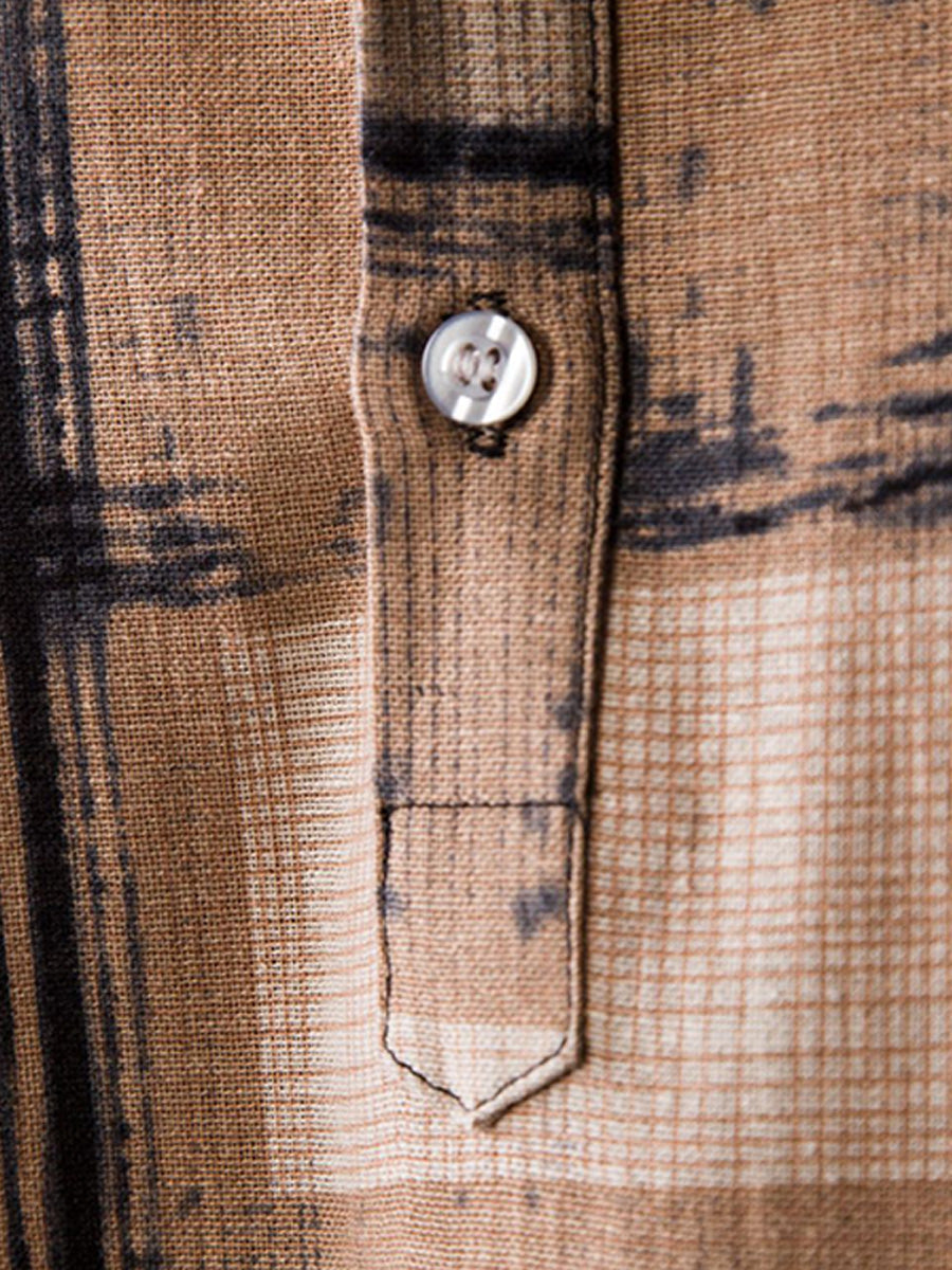 Chemise à manches courtes à carreaux pour hommes