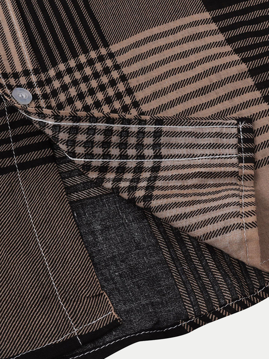 Chemise à manches courtes à carreaux pour hommes