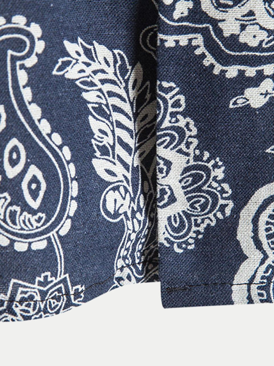 Chemise à manches courtes à imprimé floral pour hommes