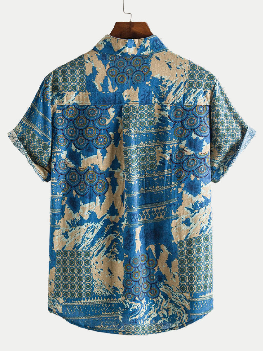 Men's Ethnic Print short sleeve shirt