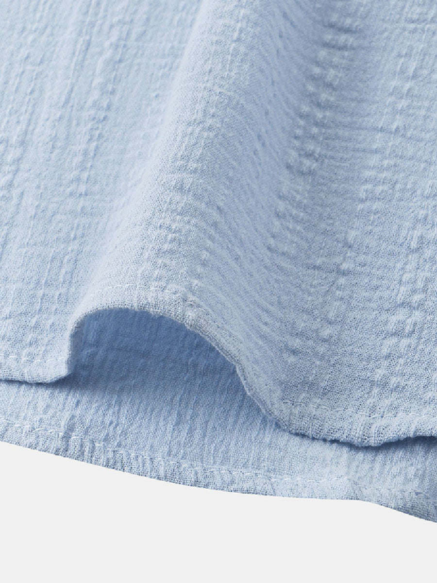 Men's  Solid casual short sleeve shirt