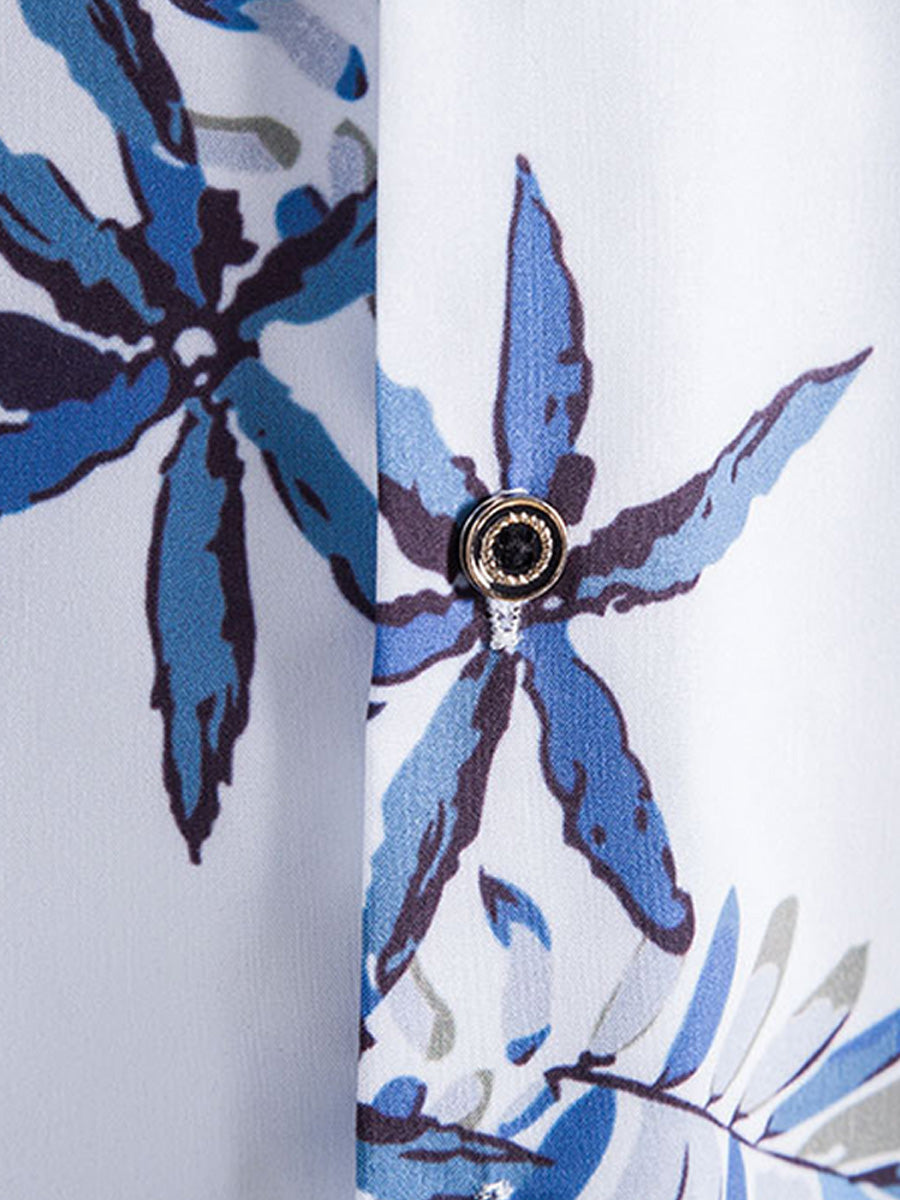 Chemise à manches courtes à imprimé floral pour hommes