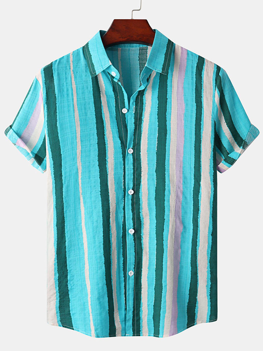 Men's  Vertical print short sleeve shirt