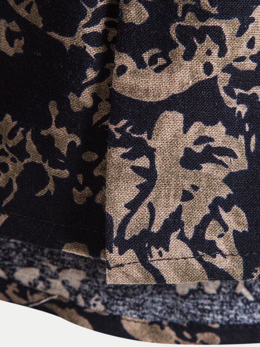 Chemise homme manches courtes imprimé branches