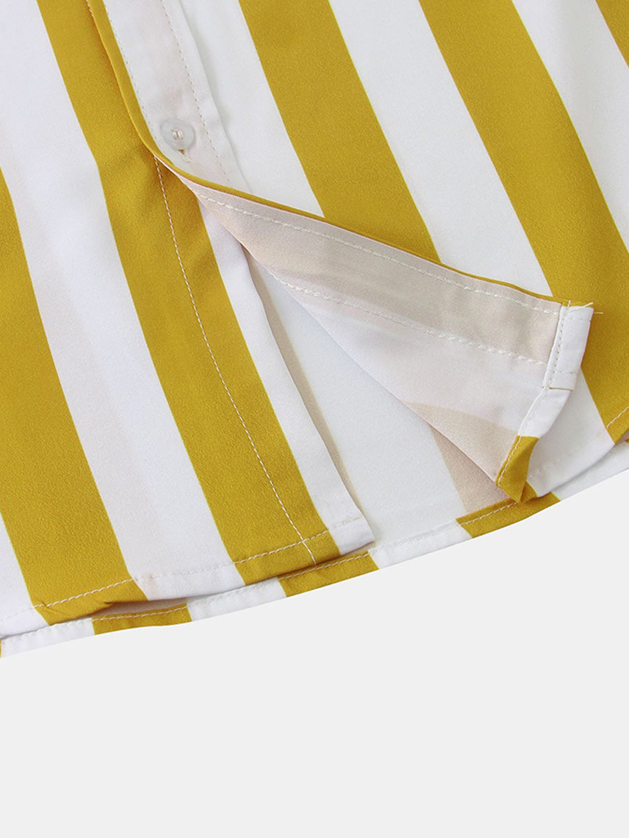 Camicia da uomo a maniche corte con stampa verticale