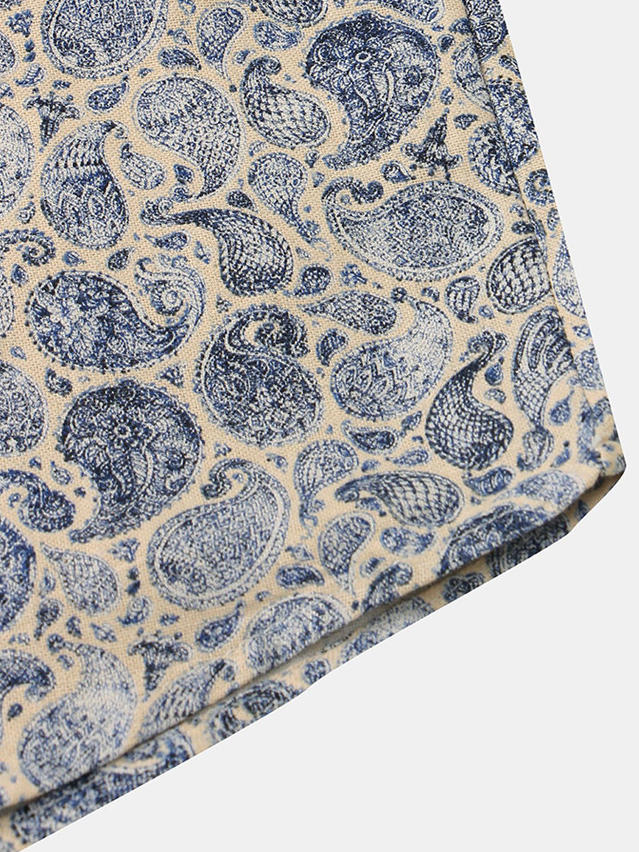 Camicia da uomo a maniche corte con stampa hawaiana