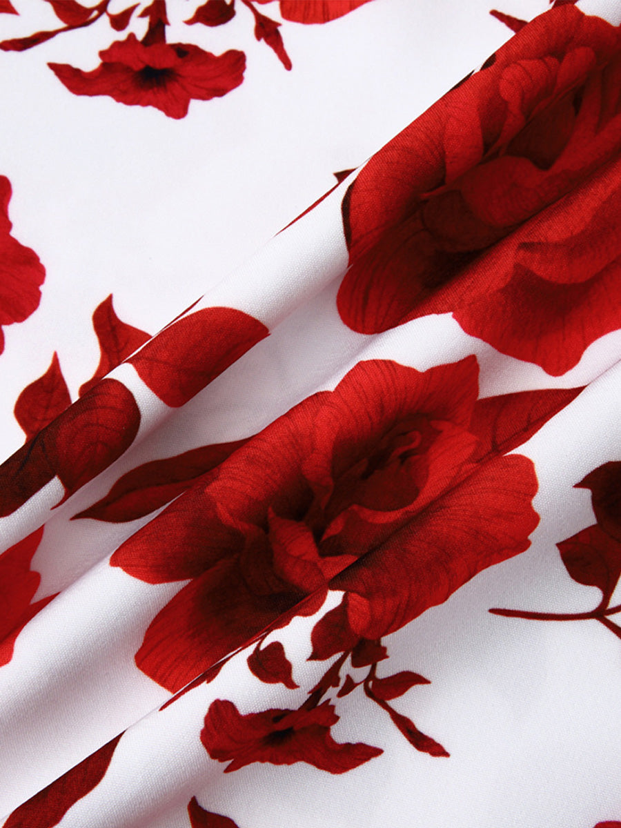 Chemise à manches courtes à imprimé floral pour hommes