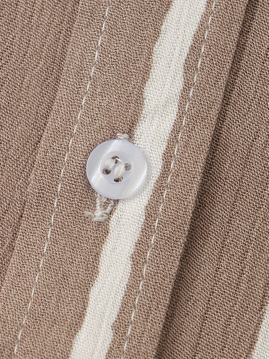 Chemise à manches courtes à imprimé vertical pour homme