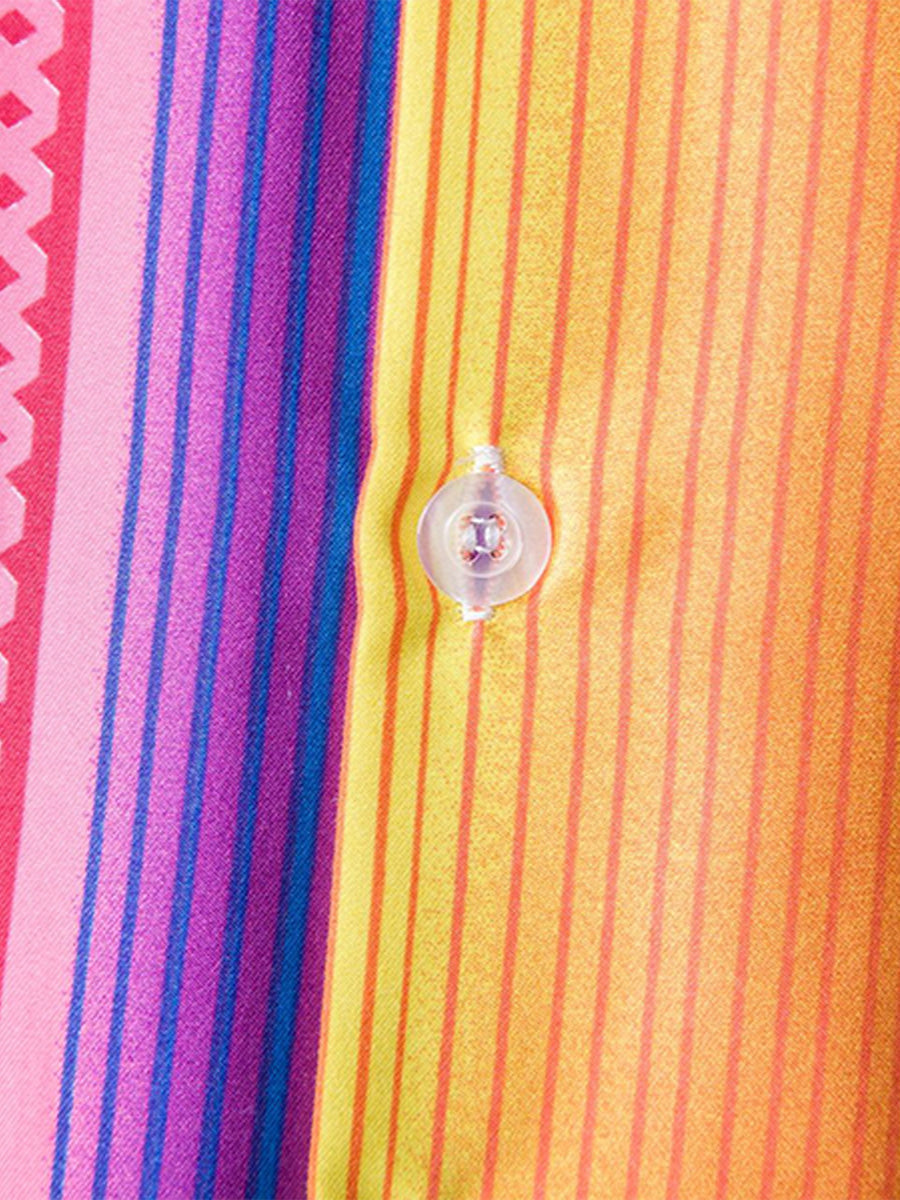 Chemise à manches courtes à imprimé vertical pour homme