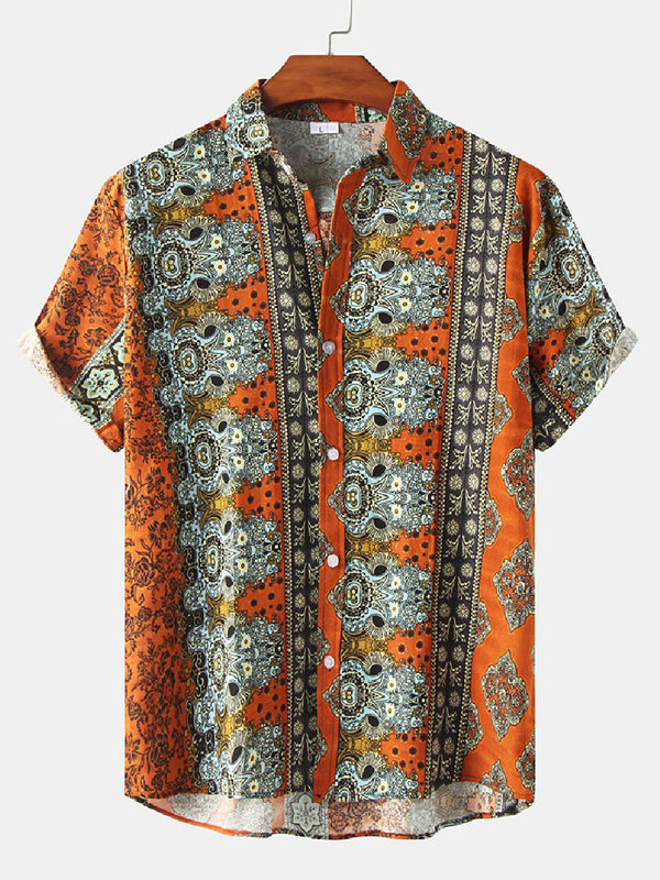 Men's Floral Print short sleeve shirt