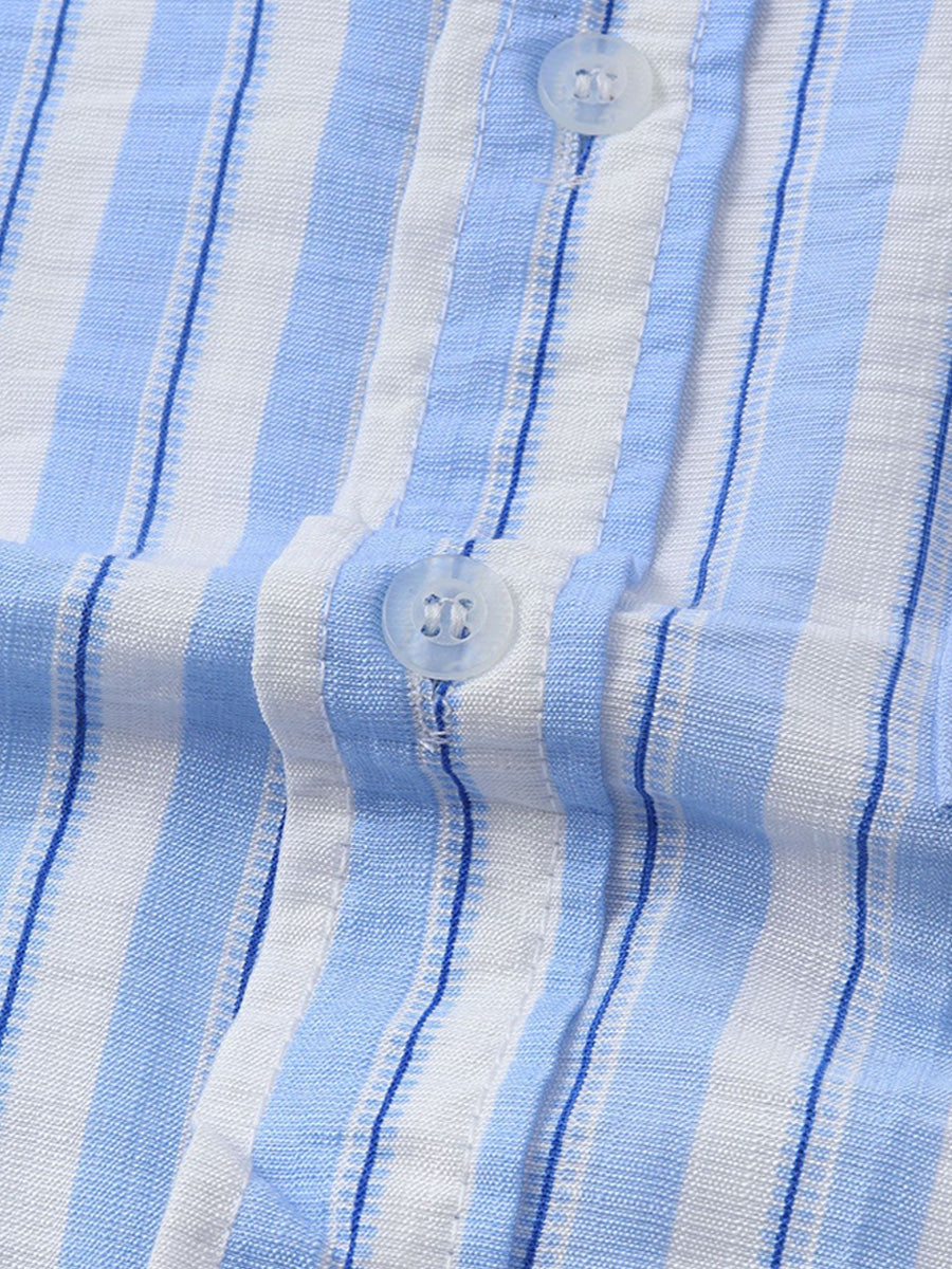 Camicia da uomo a maniche corte con stampa verticale