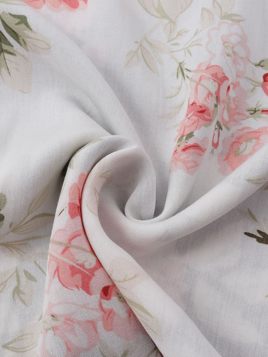 Camicia da uomo a maniche corte con stampa floreale