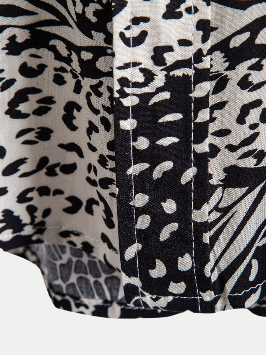 Chemise à manches courtes à imprimé floral pour hommes