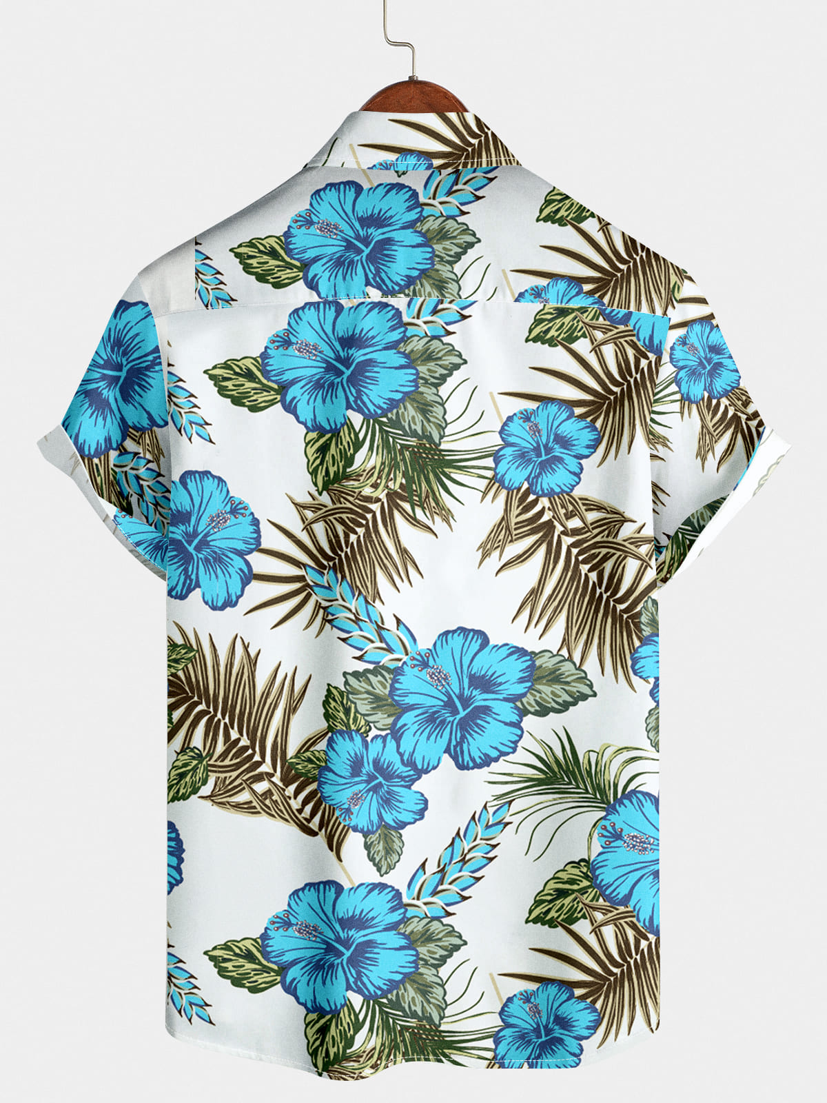 Camicia da uomo a maniche corte con stampa floreale