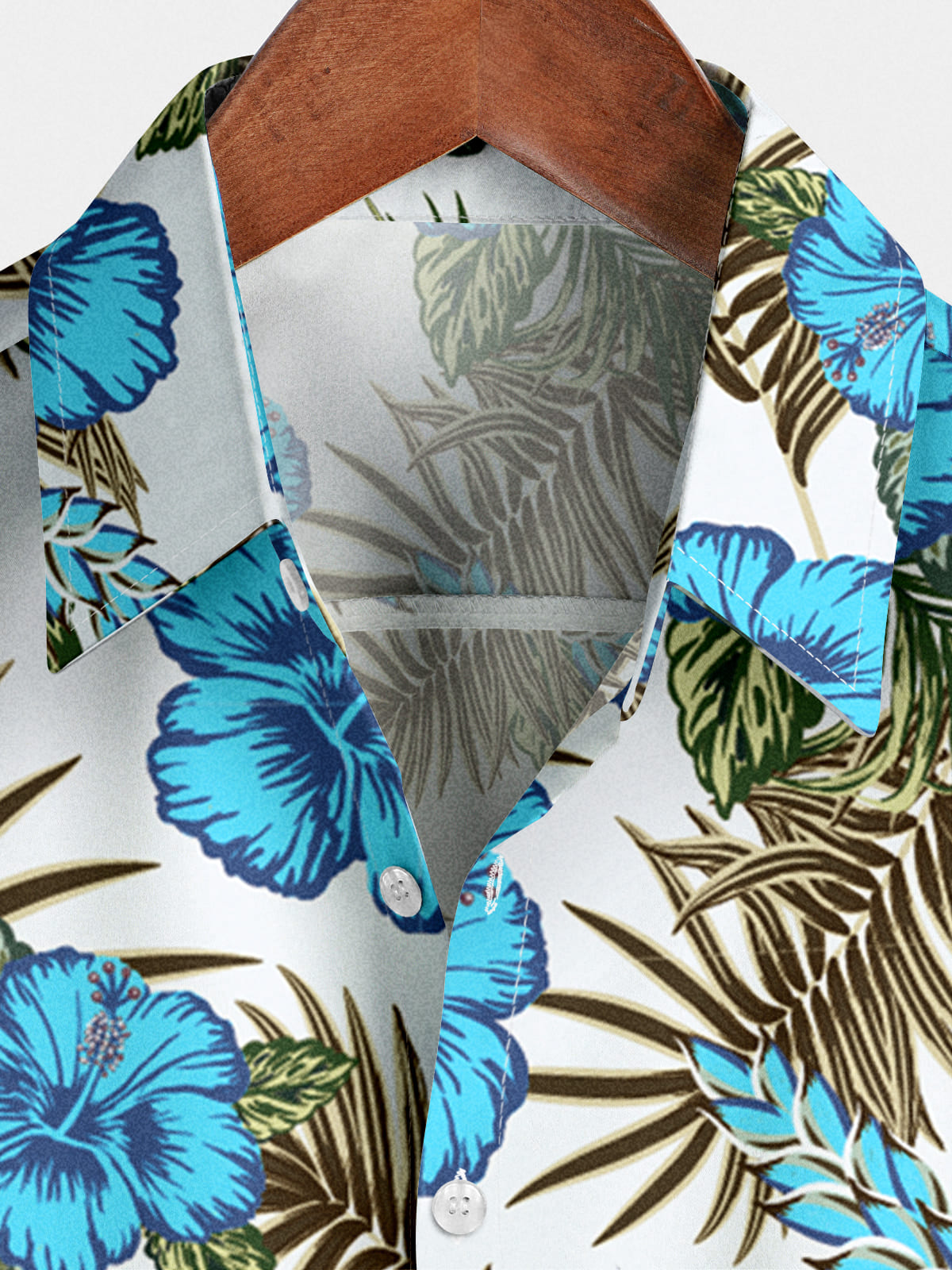 Camicia da uomo a maniche corte con stampa floreale