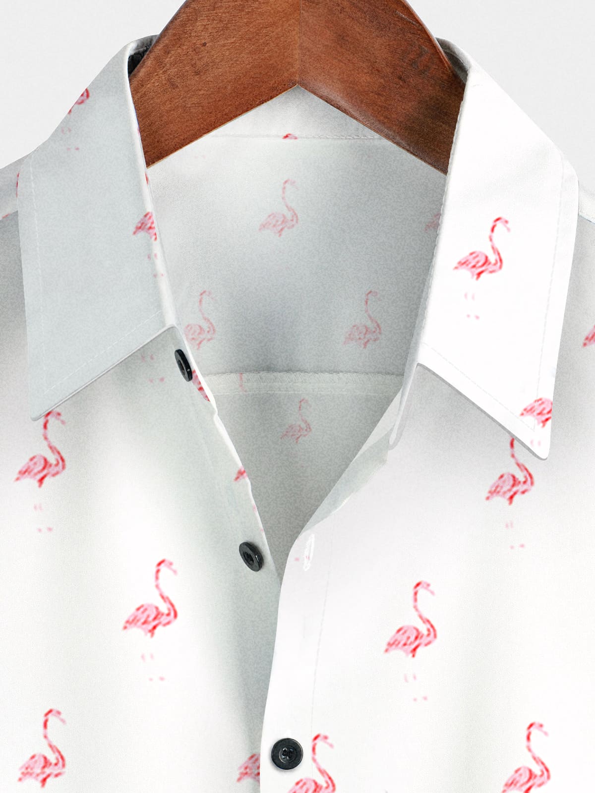 Camicia da uomo a maniche corte con fenicottero