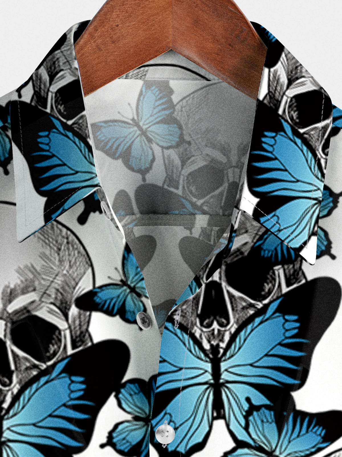 Camicia a maniche corte da uomo con teschio di fiori