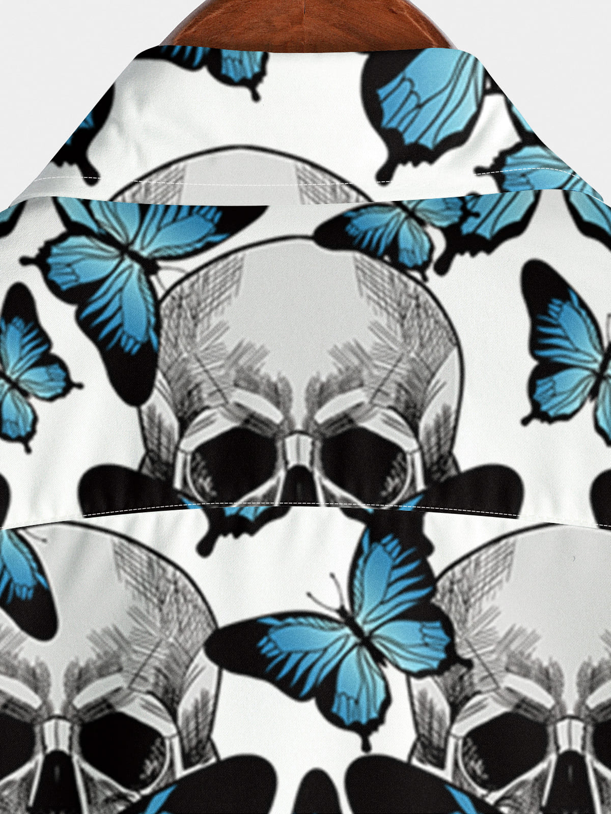 Camicia a maniche corte da uomo con teschio di fiori