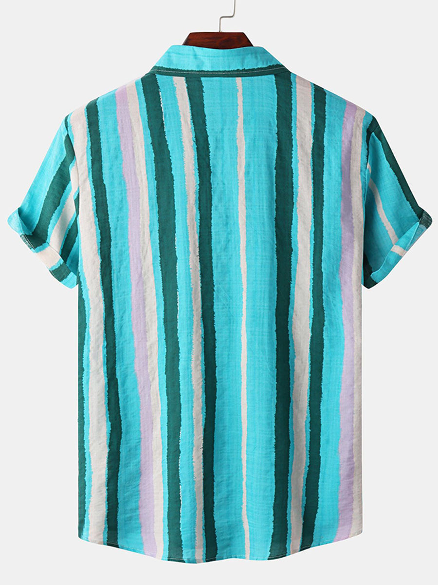 Men's  Vertical print short sleeve shirt