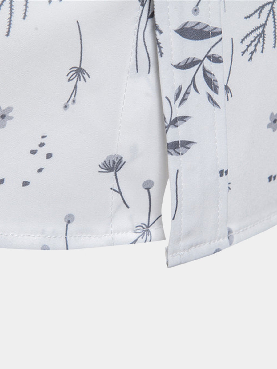 Chemise homme manches courtes imprimé fleuri