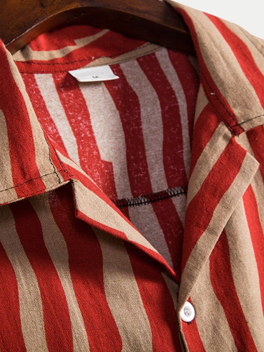 Camicia da uomo a maniche corte con motivo Ripple