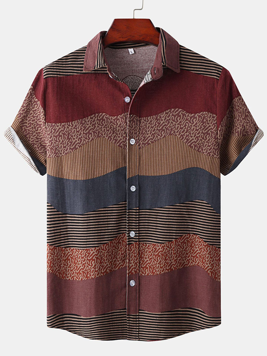Camicia casual a maniche corte Contrast da uomo