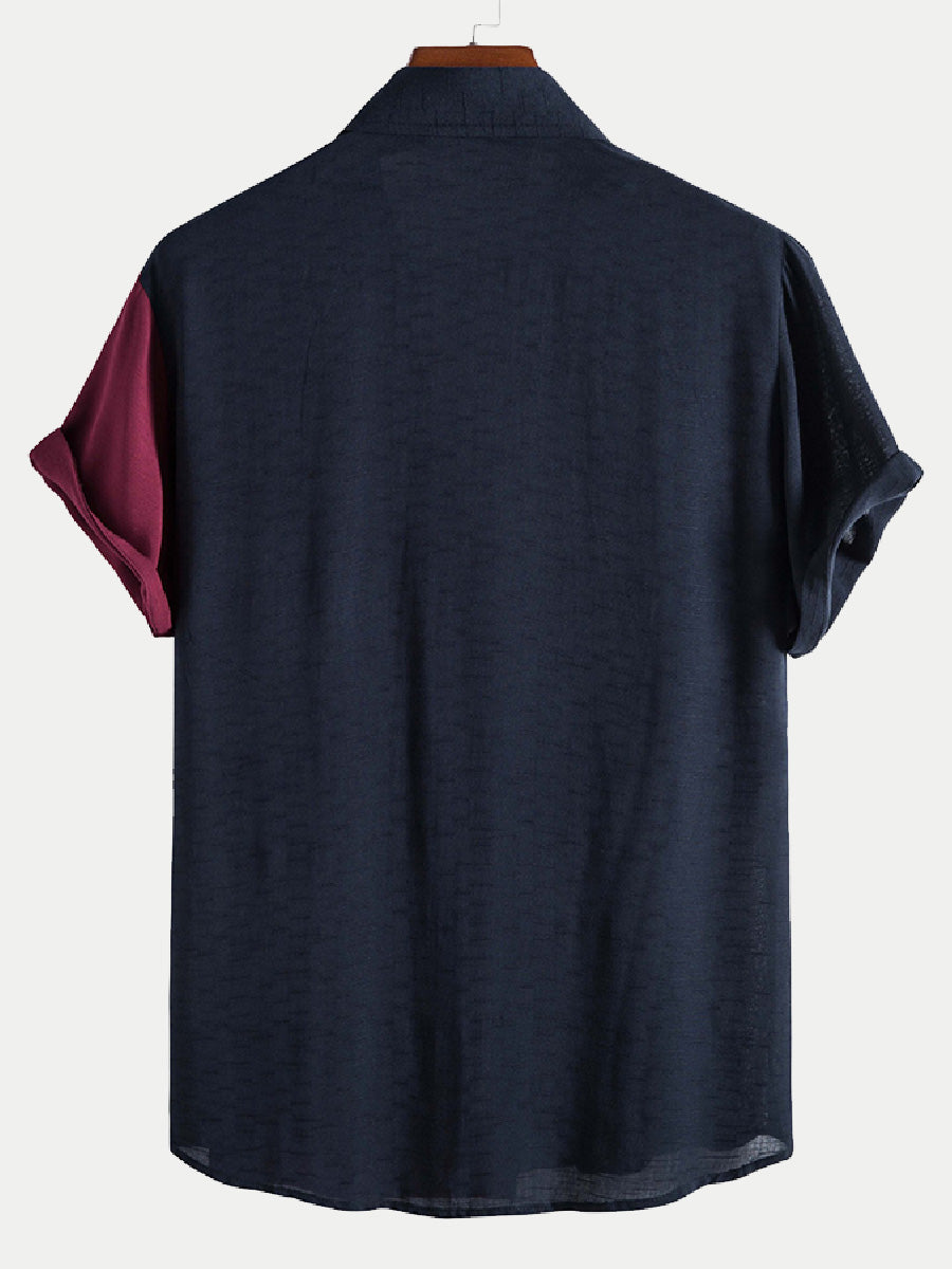 Men's Colored casual short sleeve shirt