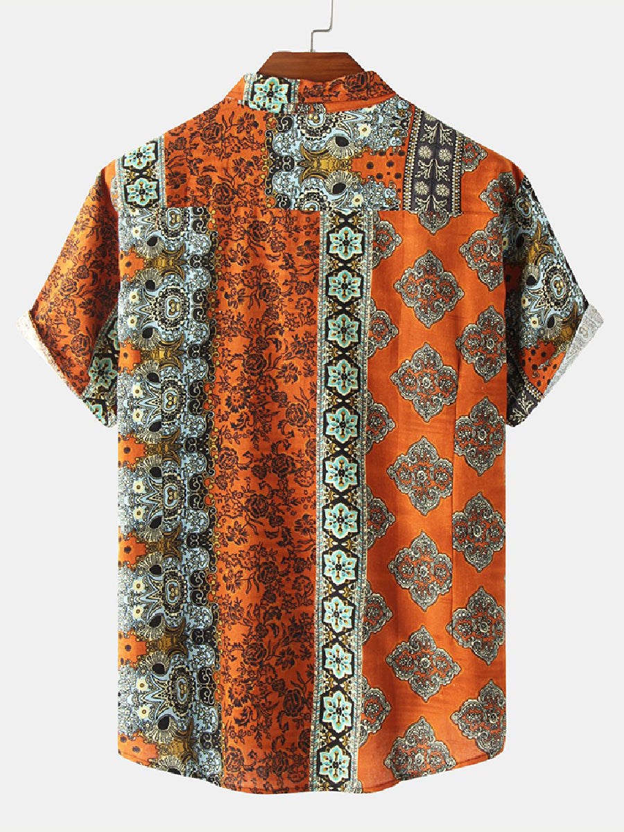 Men's Floral Print short sleeve shirt