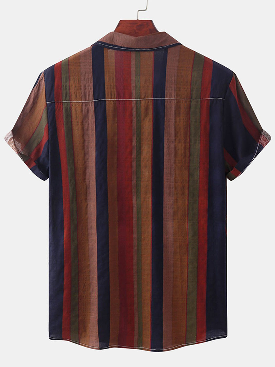 Camicia da uomo a maniche corte con stampa verticale