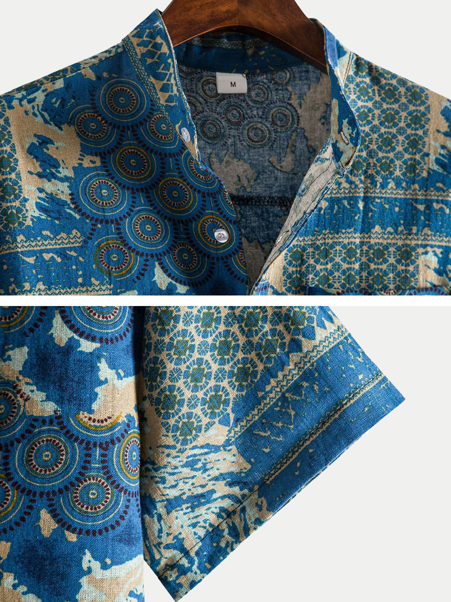 Men's Ethnic Print short sleeve shirt