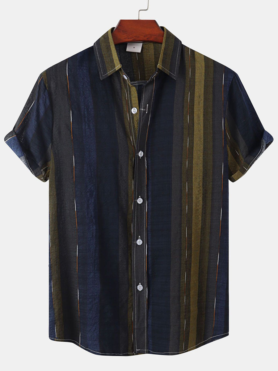 Camicia da uomo a maniche corte con stampa verticale