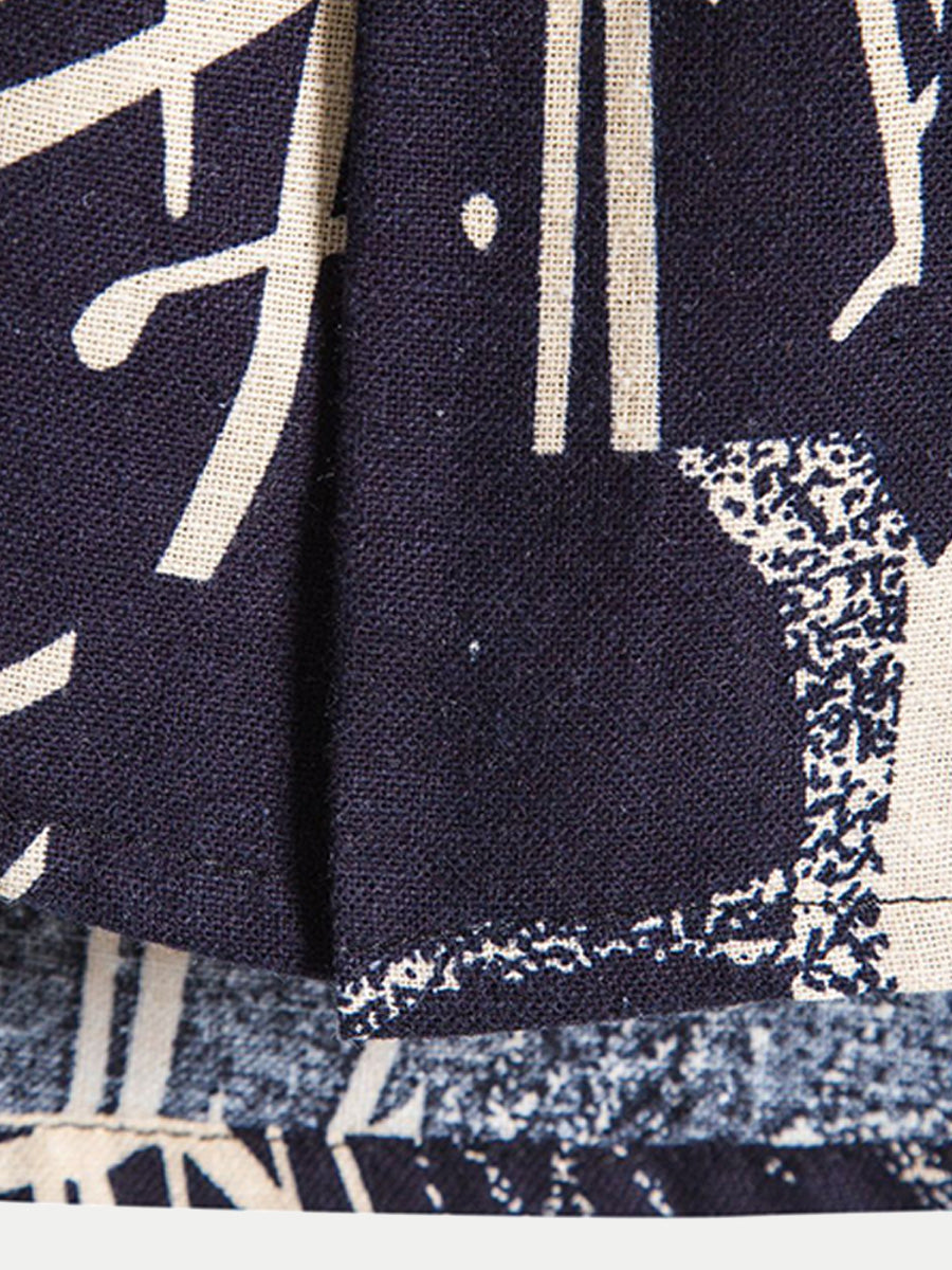 Chemise homme manches courtes imprimé branches