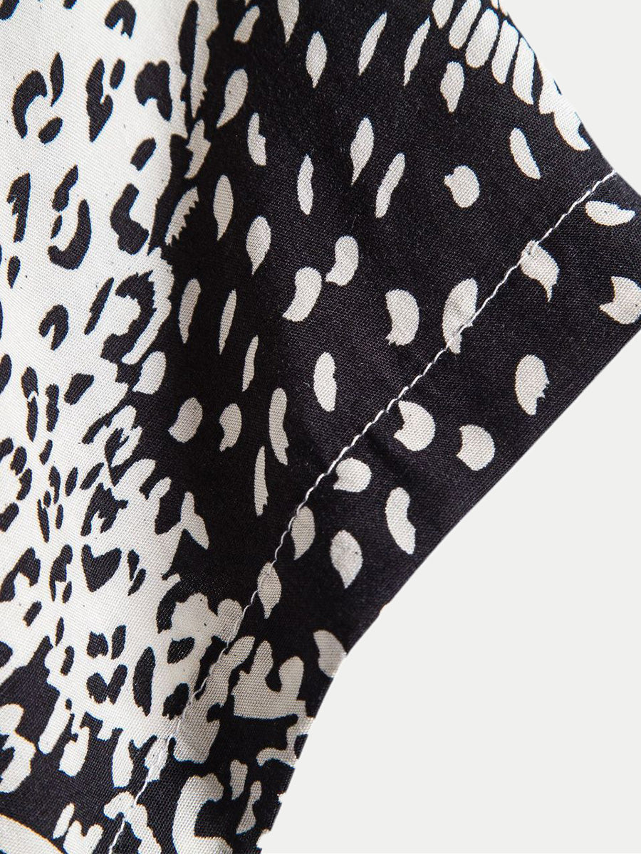 Camicia da uomo a maniche corte con stampa floreale