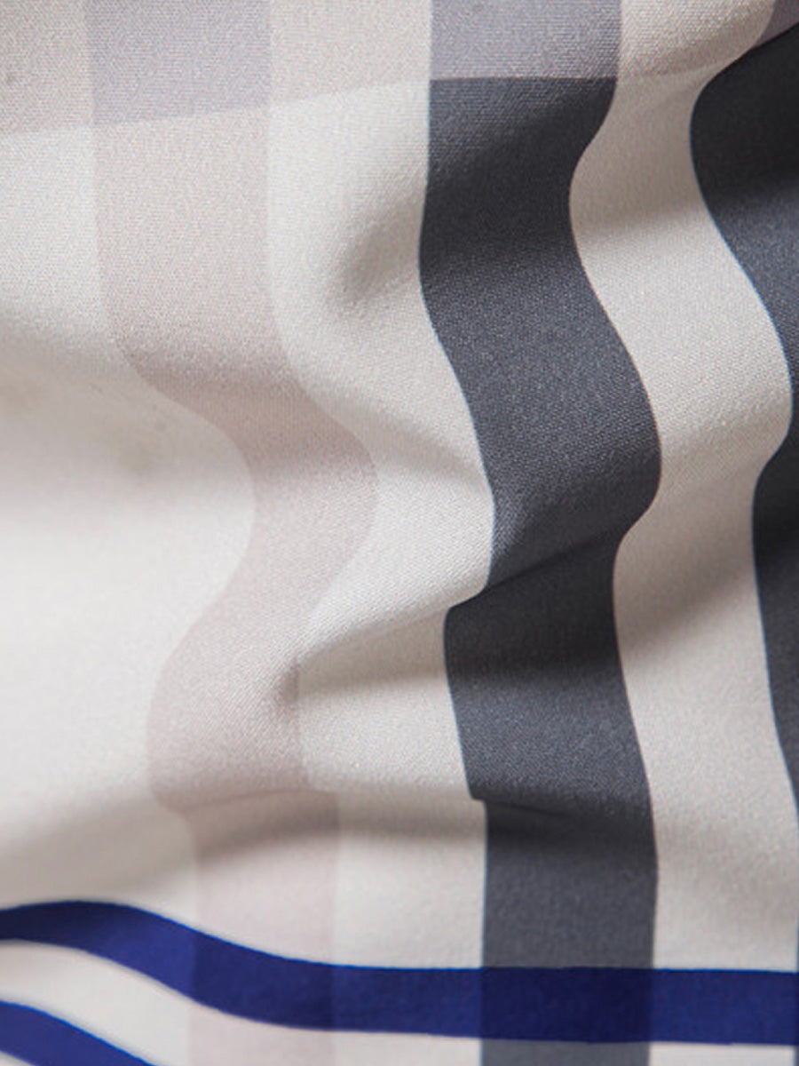 Camicia da uomo a maniche corte con stampa a quadri
