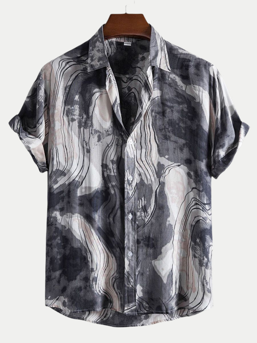 Camicia a maniche corte tinta unita da uomo