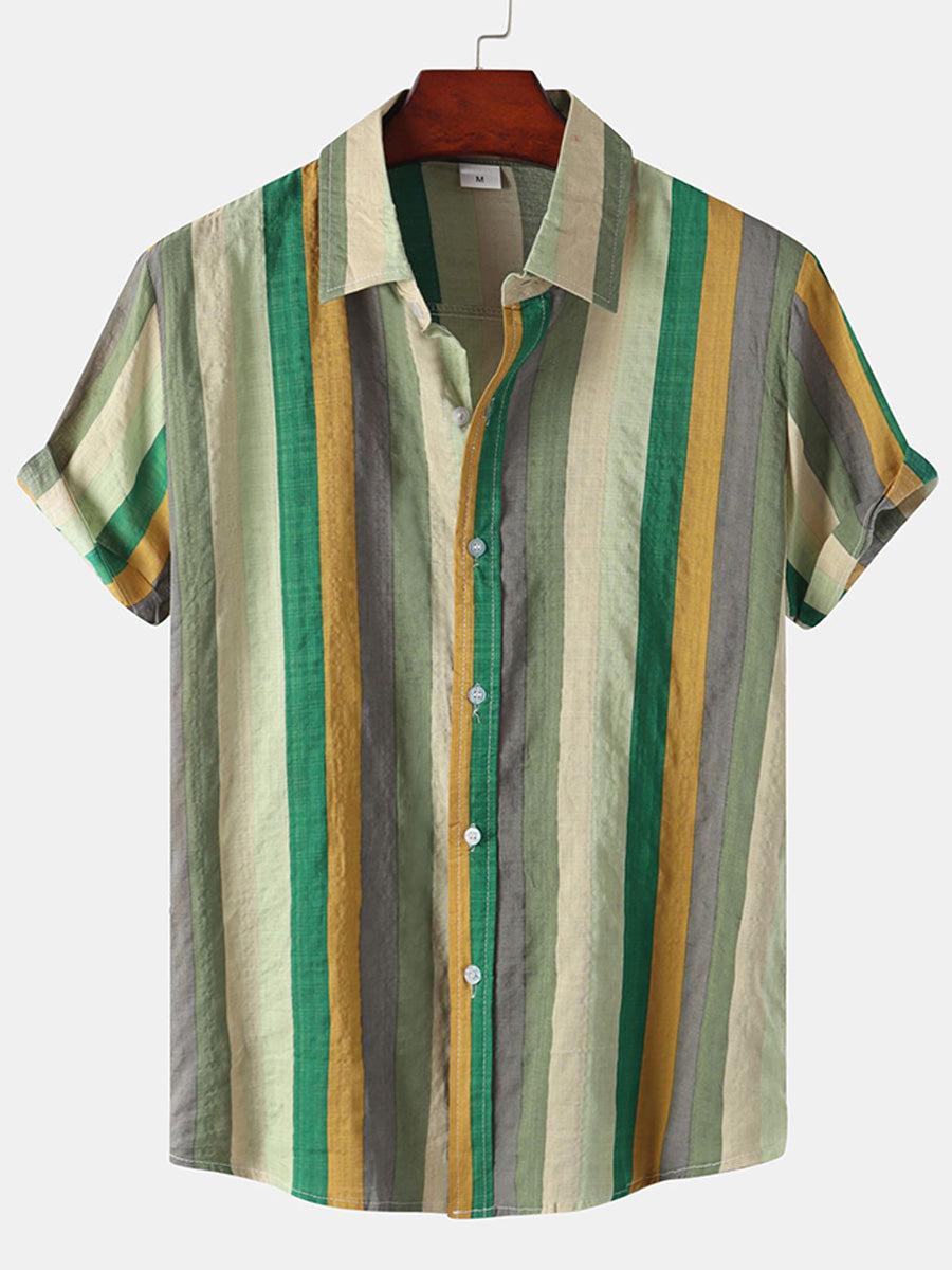 Camicia da uomo a maniche corte con stampa verticale