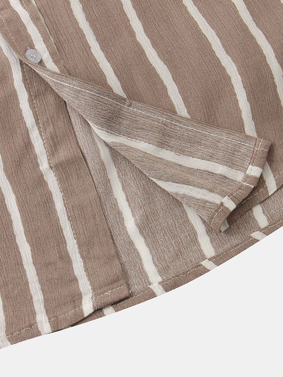 Chemise à manches courtes à imprimé vertical pour homme