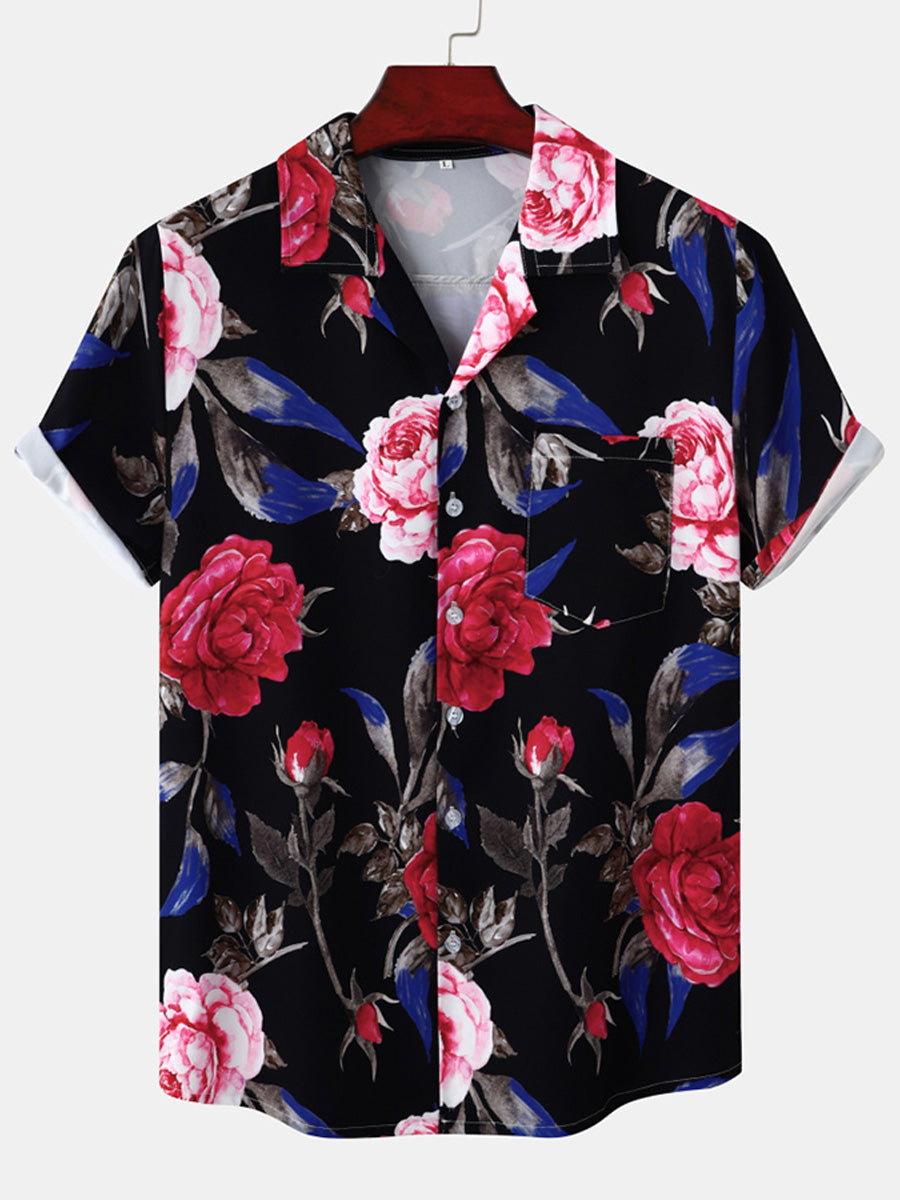 Chemise hawaïenne à manches courtes pour homme