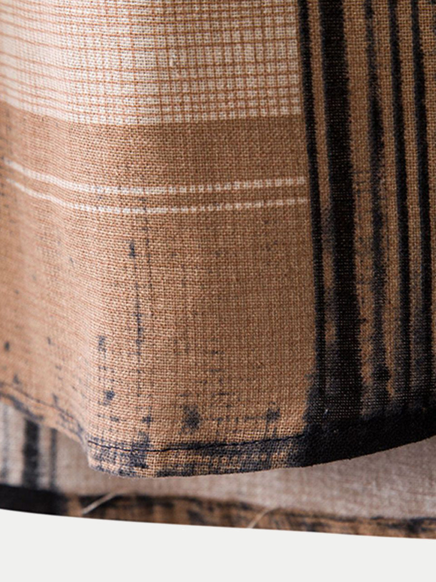 Chemise à manches courtes à carreaux pour hommes