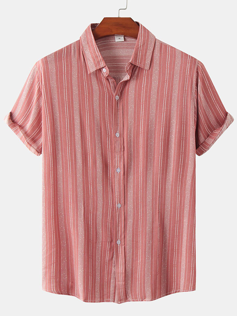 Camicia da uomo a maniche corte con stampa verticale