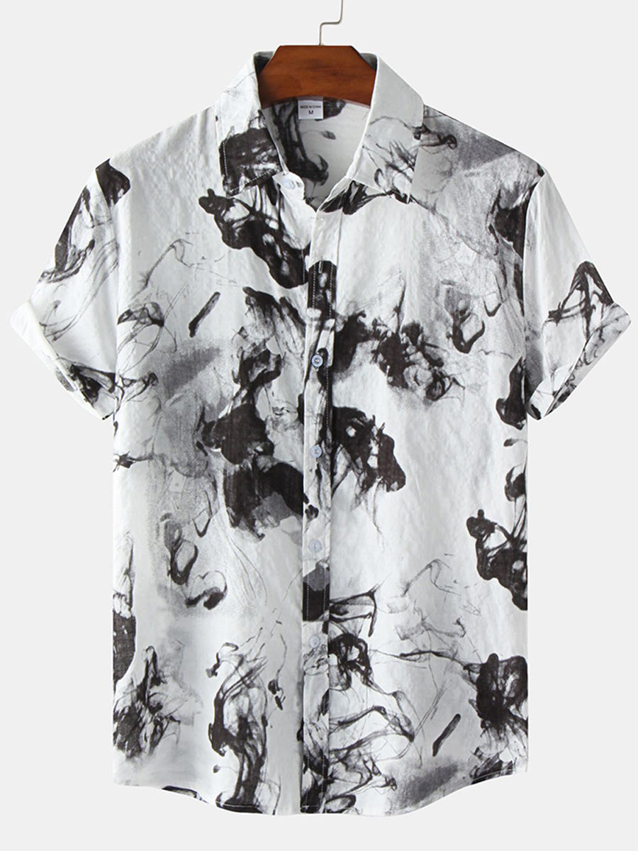 Camicia a maniche corte casual hawaiana da uomo