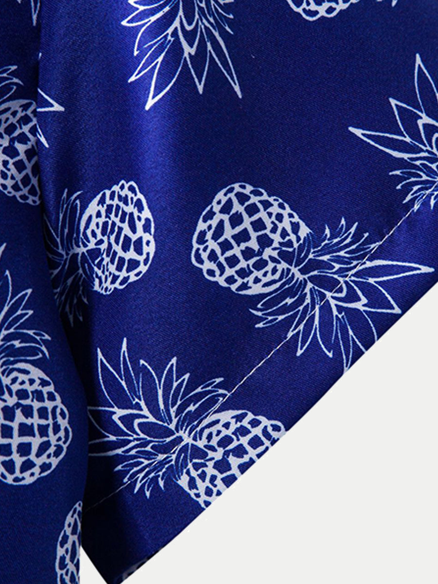 Chemise homme manches courtes imprimé ananas