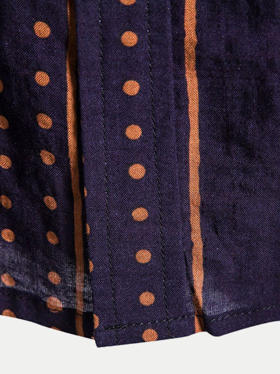 Camicia da uomo a maniche corte con stampa a pois